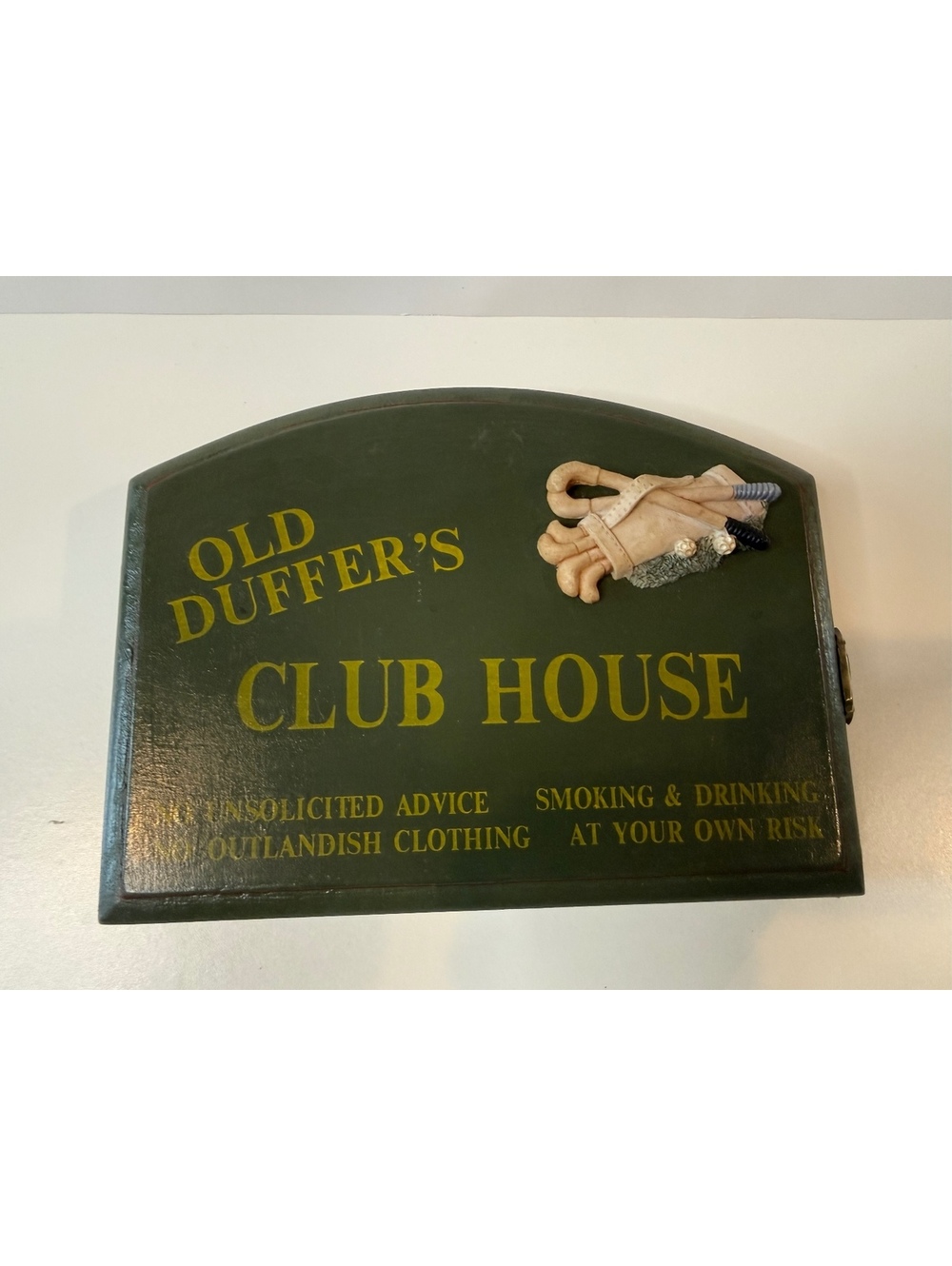 Vintage Old Duffer’s Club House Golf Key Cabinet Wooden Wall Decor